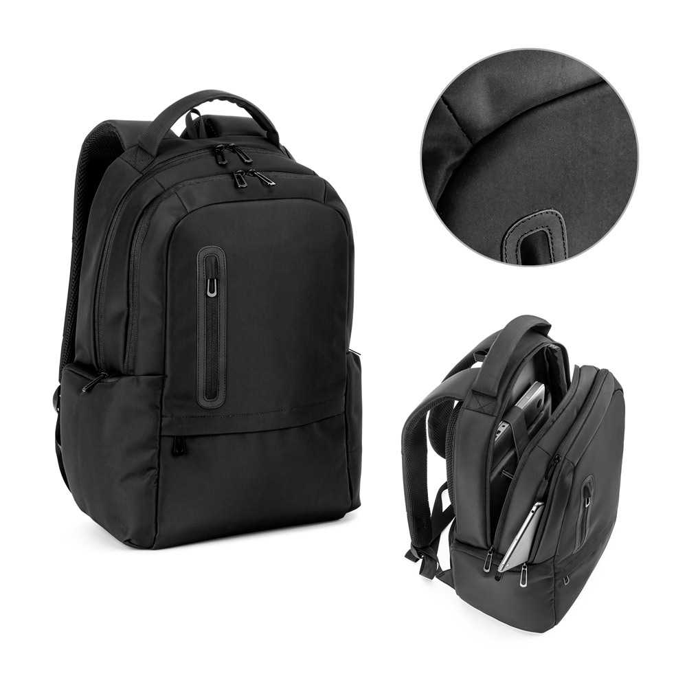 Mochila para notebook (17") em nylon 150D com 2 compartimentos acolchoados