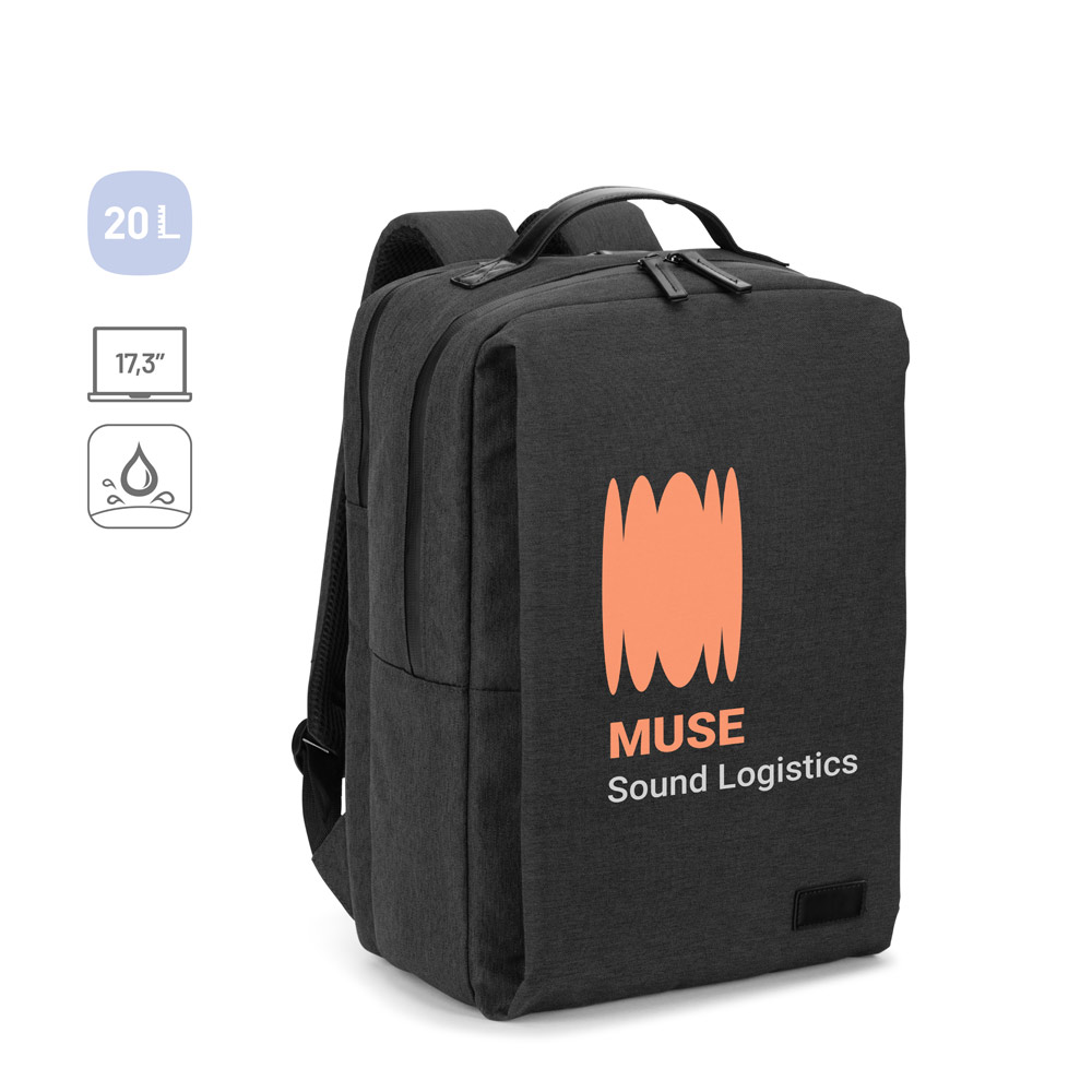 Mochila para notebook (17'3") em poliéster reciclado de alta densidade 600D (20L)