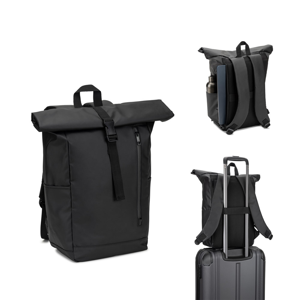 Mochila "Roll top" (14") em poliéster reciclado 600D de alta densidade com revestimento resistente à água (20 L)