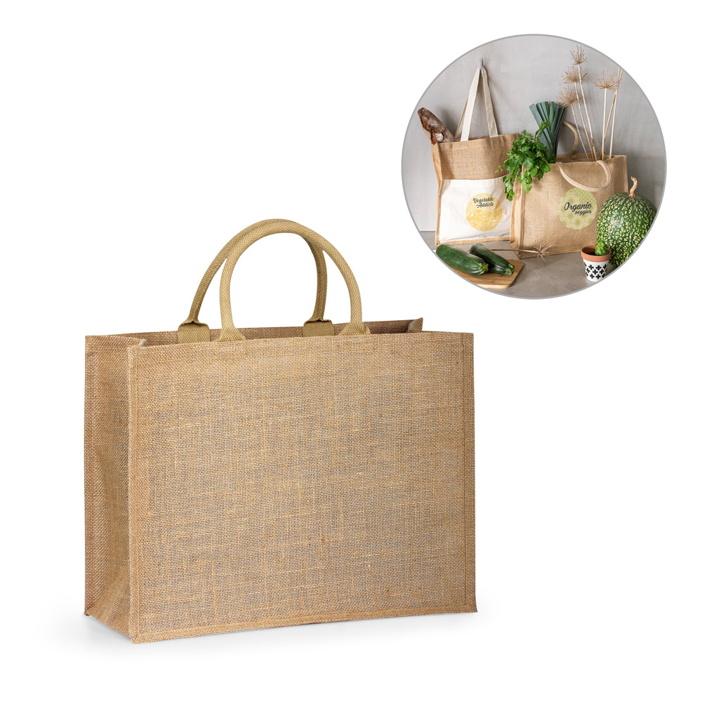 Sacola em 100% juta (360 g/m²) com laminado no interior