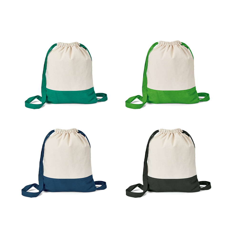 Sacola tipo mochila 100% algodão (180 g/m²)
