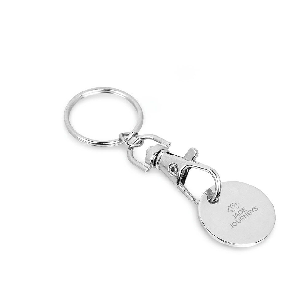 Chaveiro em metal com formato de moeda