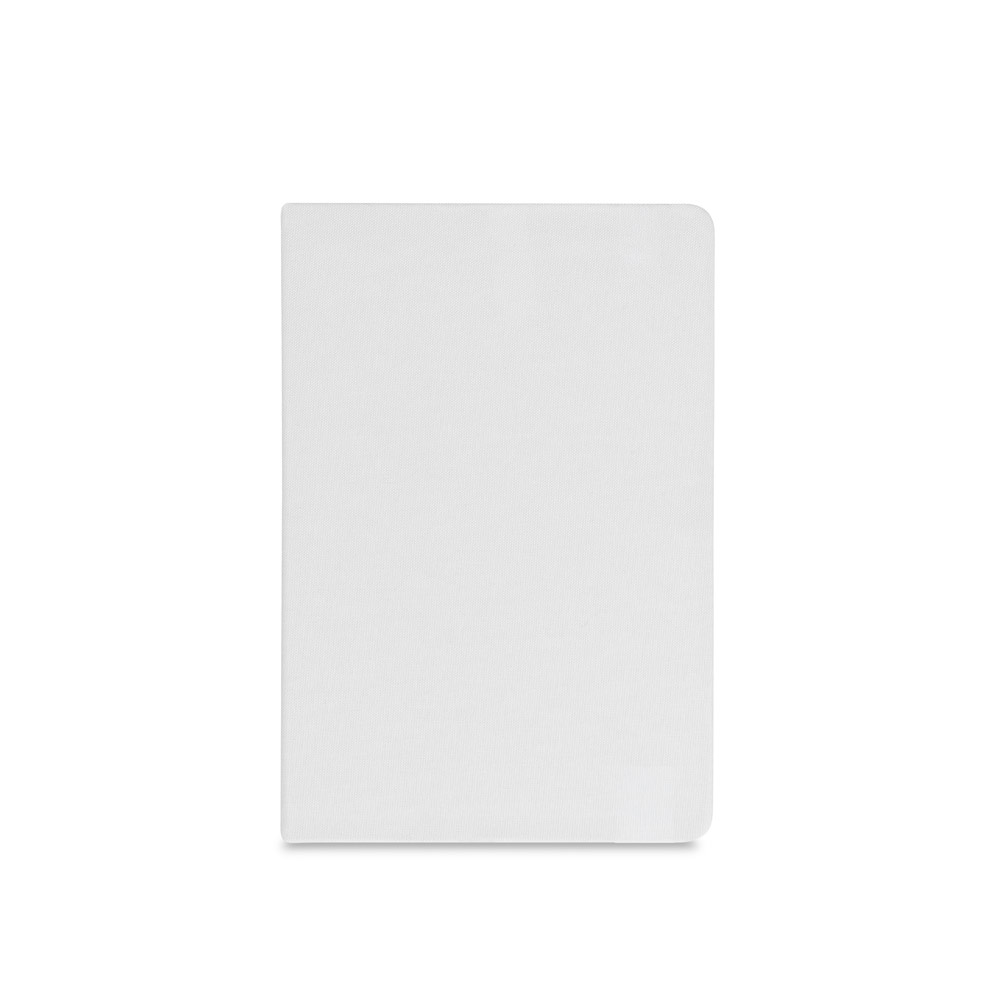 Caderno A5 de capa dura em poliéster 100% reciclado 300D ideal para personalização em sublimação