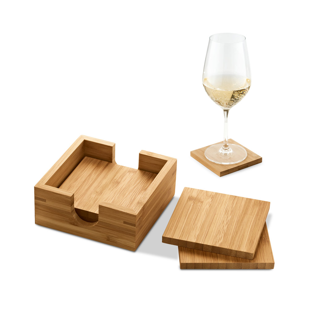 Conjunto de 4 porta copos em bambu