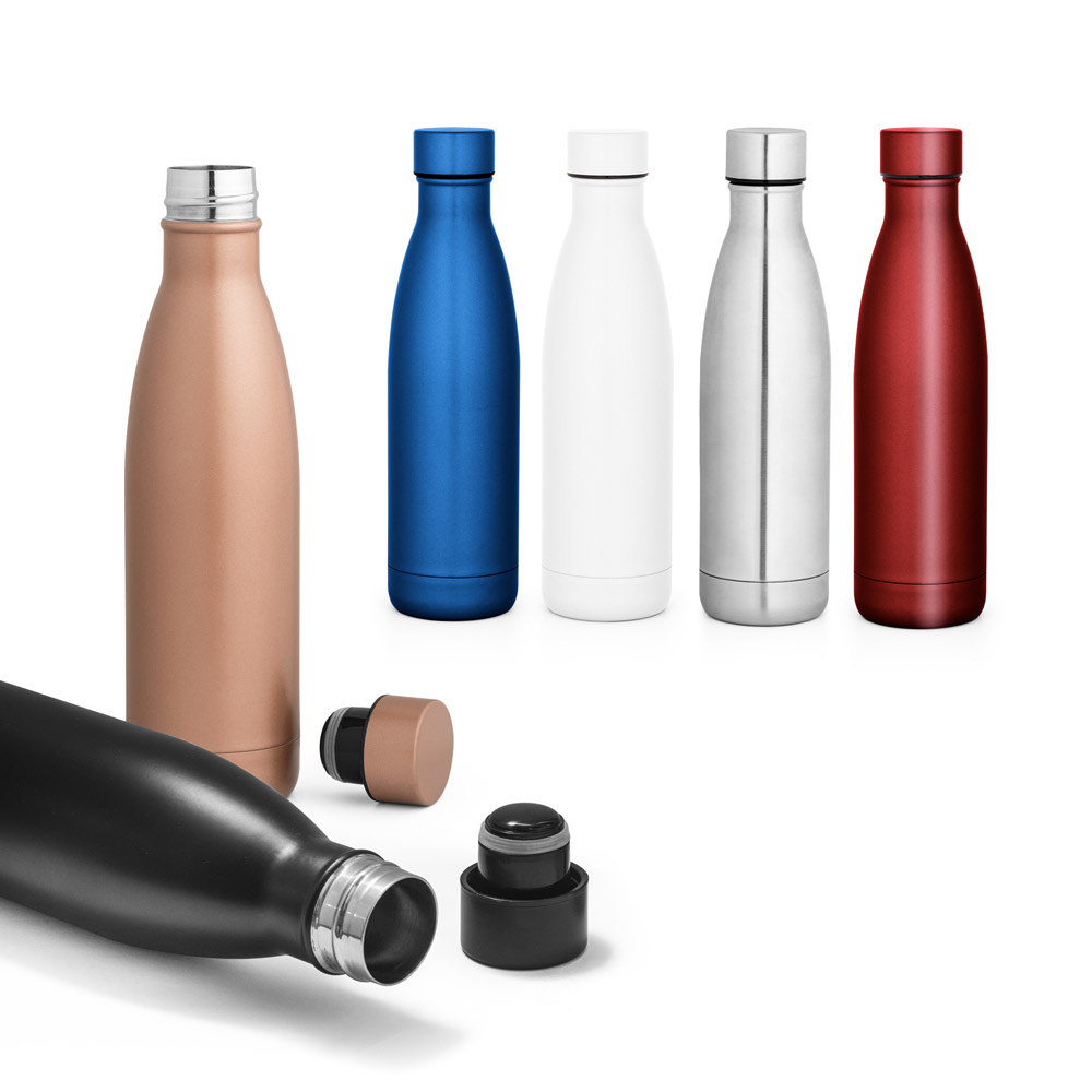 Garrafa térmica em aço inox de parede dupla isolada a vácuo (500 mL)