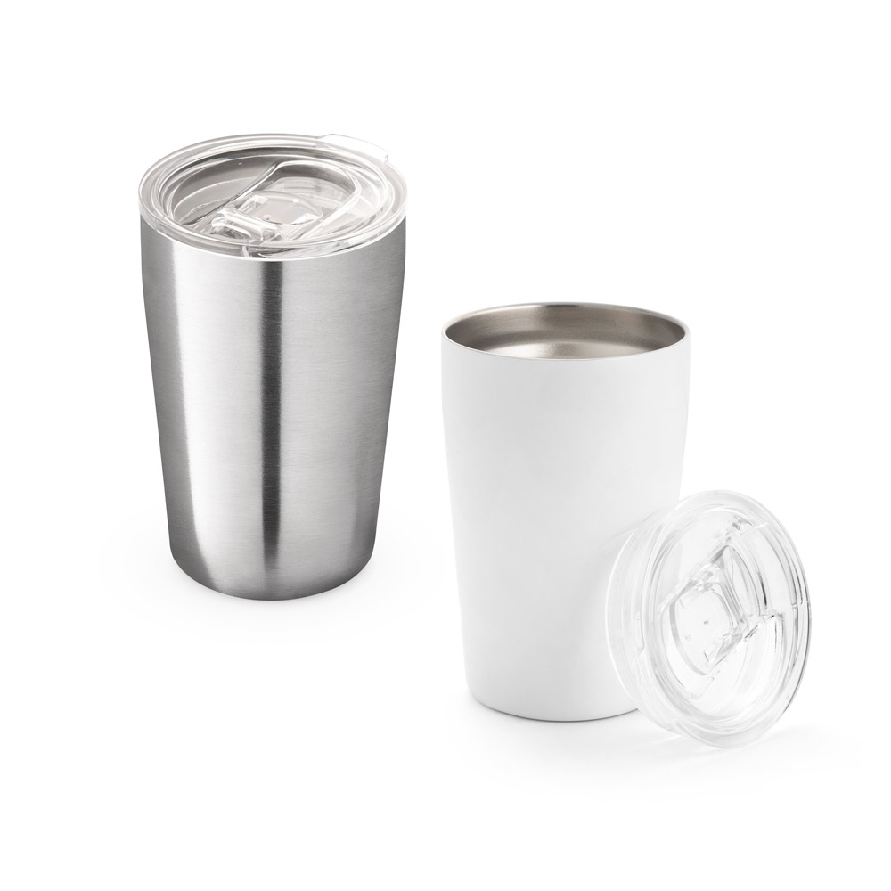 Copo de viagem térmico para sublimação em aço inox, de parede dupla isolada a vácuo (380 mL)
