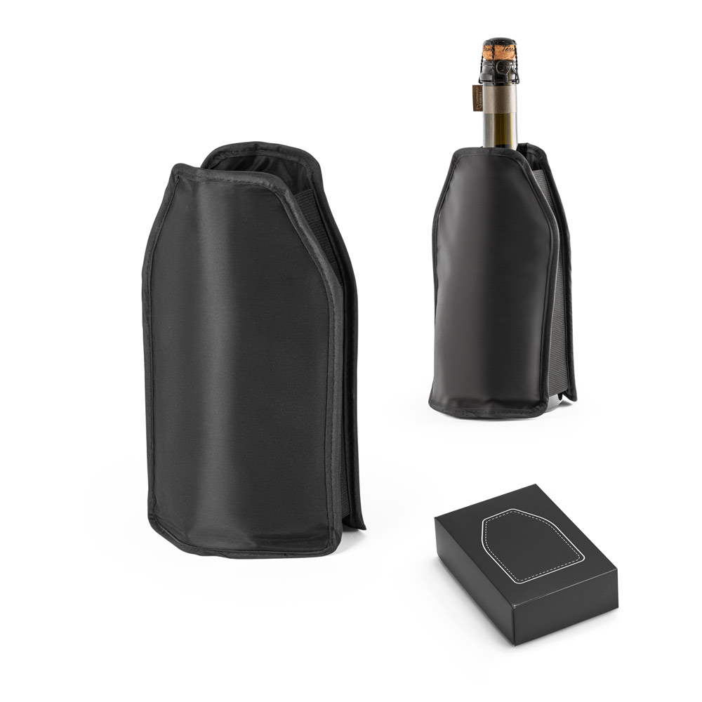 Manga refrigeradora ideal para garrafas de vinho em nylon com elástico nas laterais