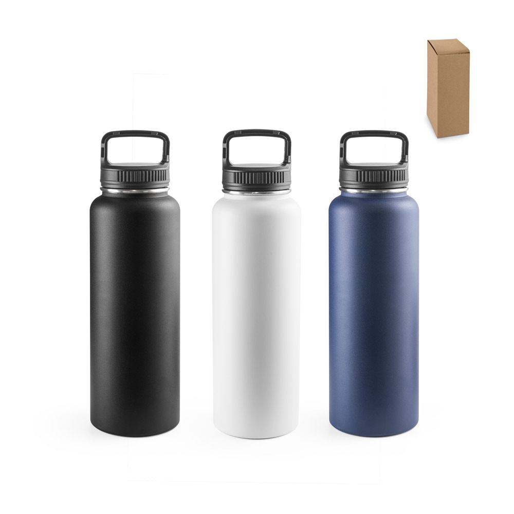 Garrafa esportiva térmica em aço inox 90% reciclado com revestimento em pó (1200 mL)