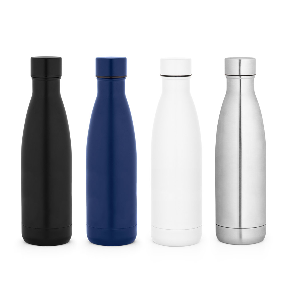 Garrafa térmica em aço inox 90% reciclado de parede dupla isolada a vácuo, com acabamento em mate (520 mL)