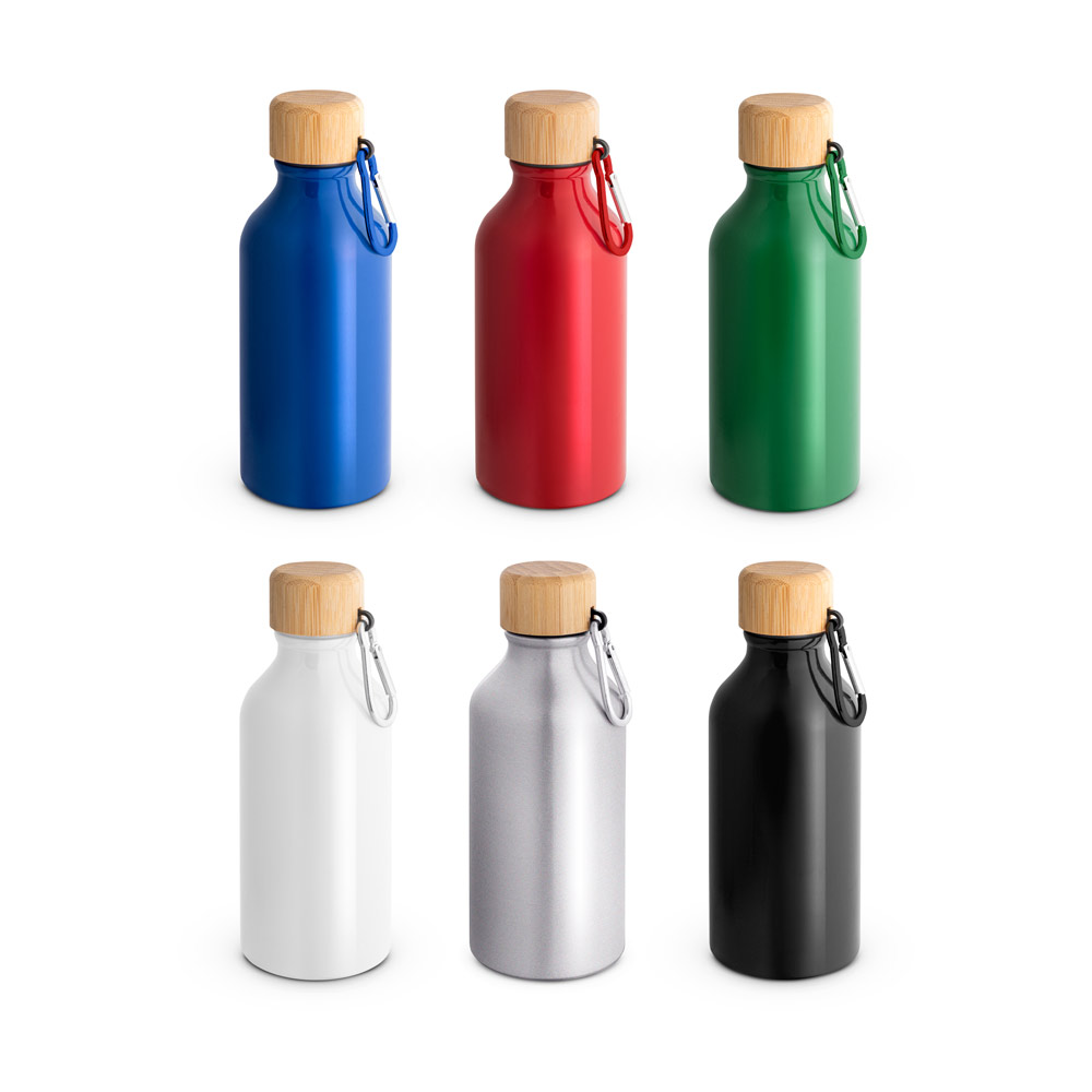 Squeeze em alumínio 100% reciclado com cor sólida brilhante (400 mL)