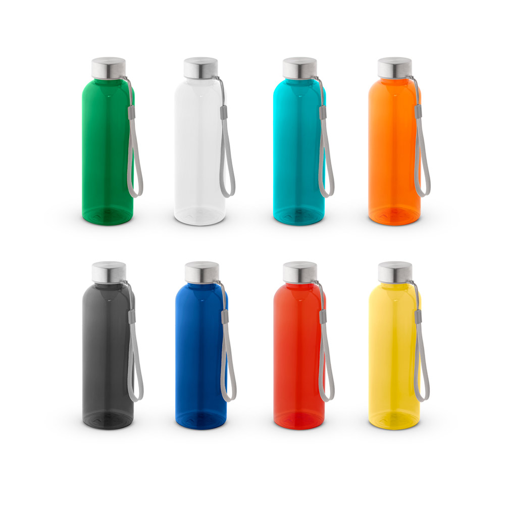 Squeeze em PET 100% reciclado com pega em corda (580 mL)