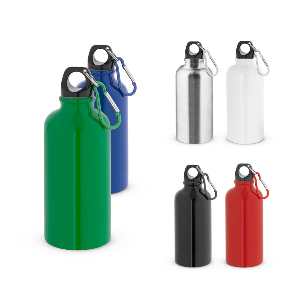 Squeeze esportiva em aço inox, de parede simples com acabamento brilhante (560 mL)