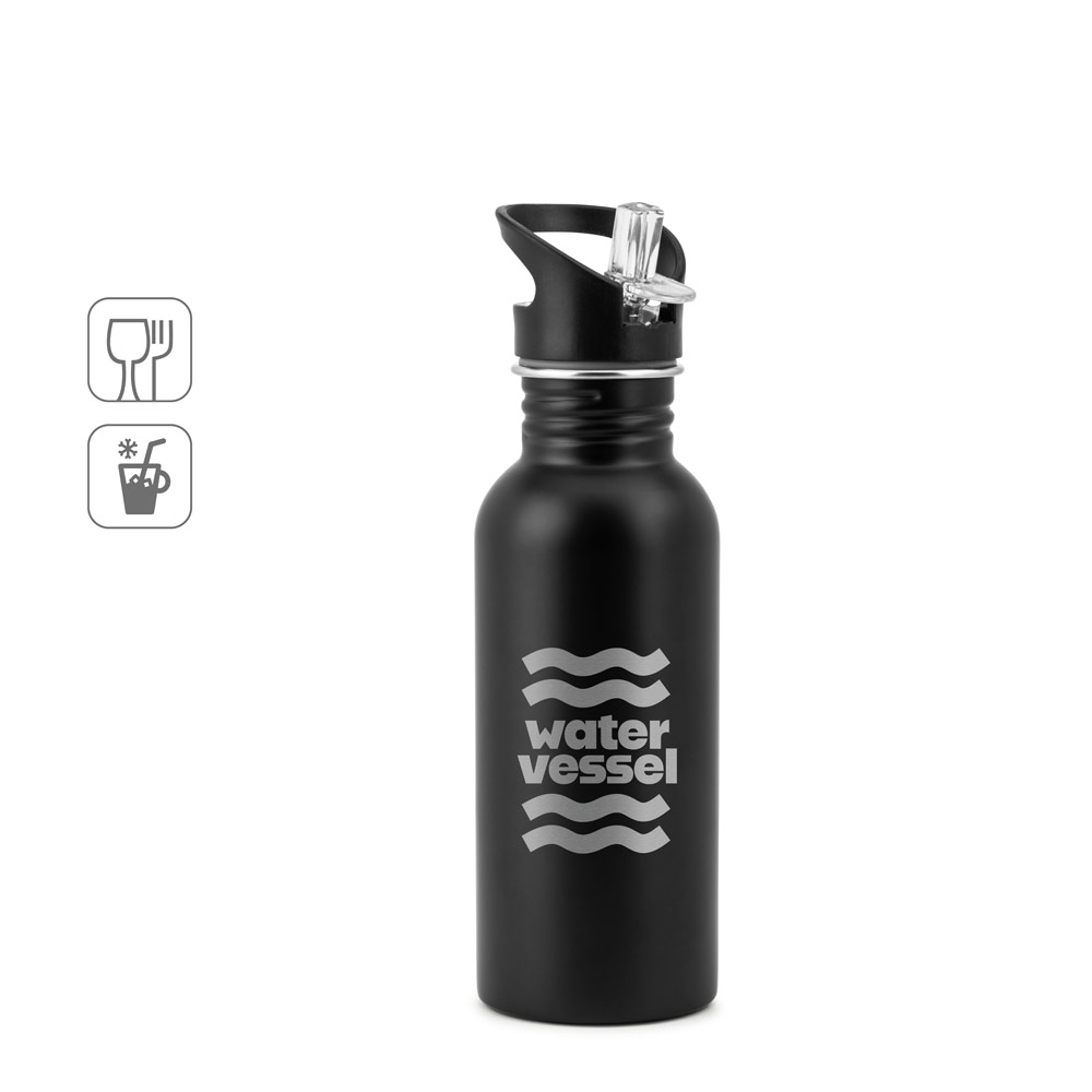 Garrafa em aço inox com parede simples