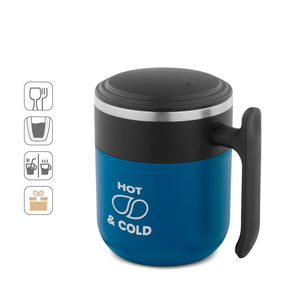 Caneca de viagem com parede interior em aço inox e acabamento mate 400 mL
