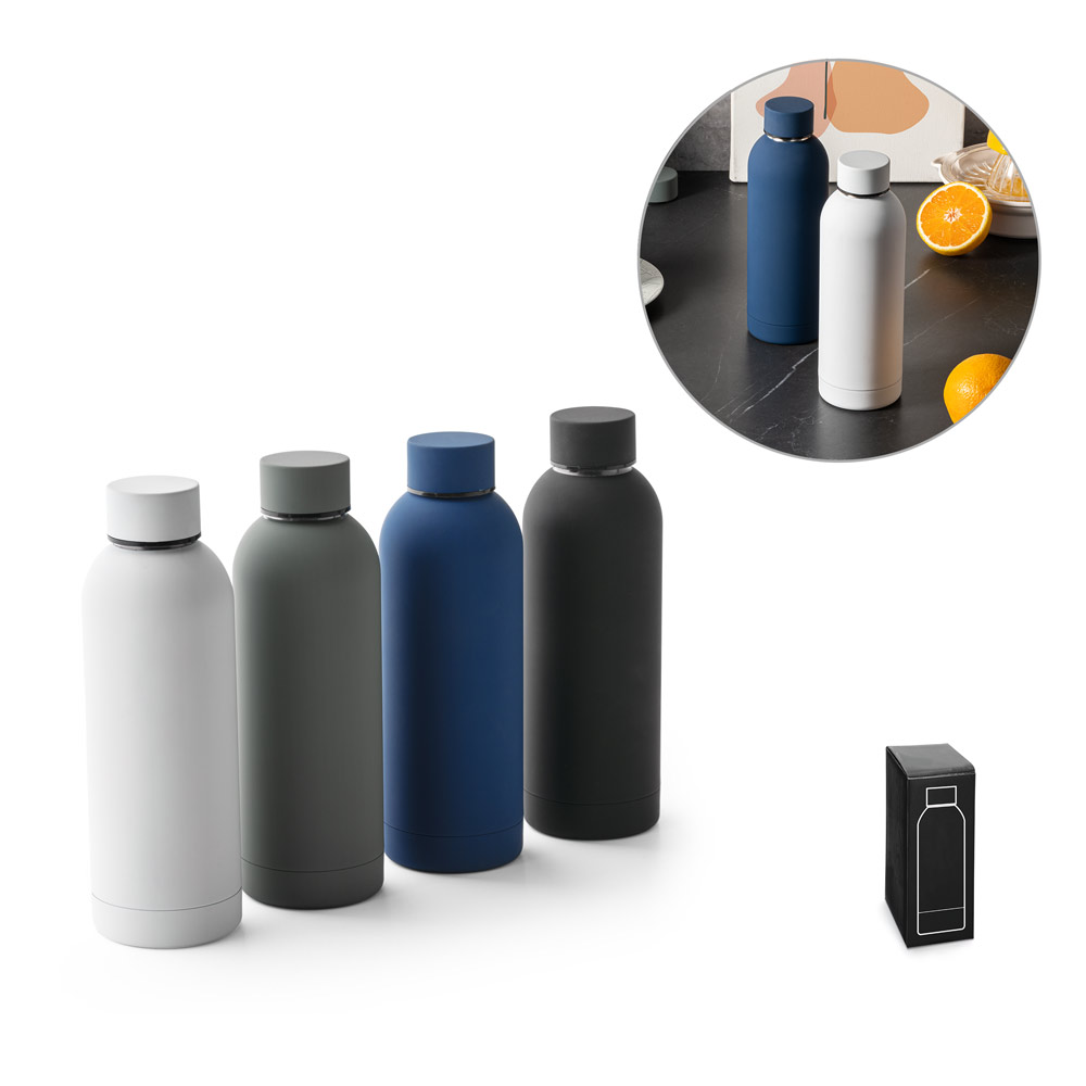 Garrafa térmica em aço inox 36% reciclado de parede dupla isolada a vácuo (550 mL)