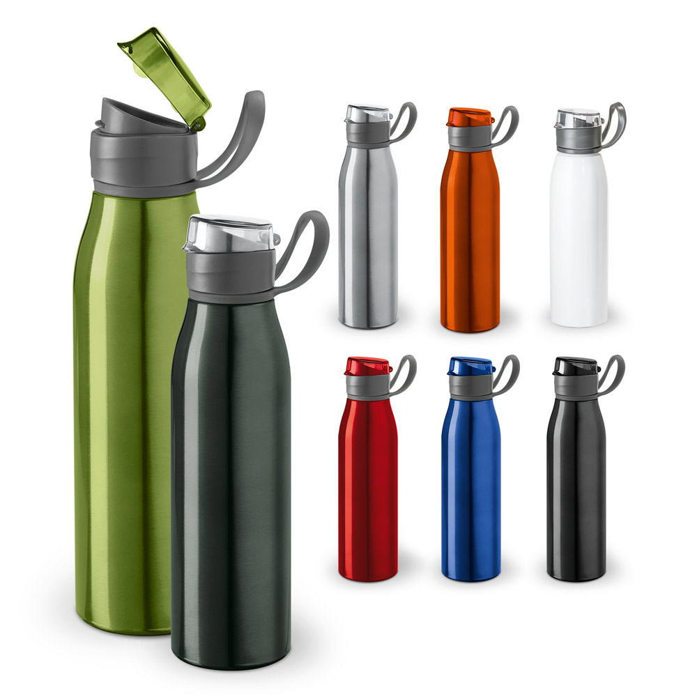 Squeeze em alumínio com tampa flip flop em AS e PP (650 mL)