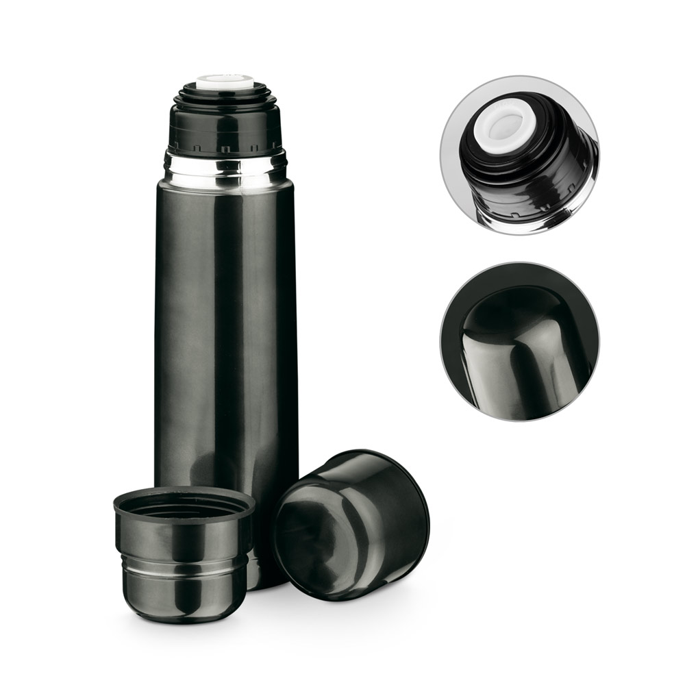 Garrafa em aço inox de parede dupla térmica, isolada a vácuo (750 mL)