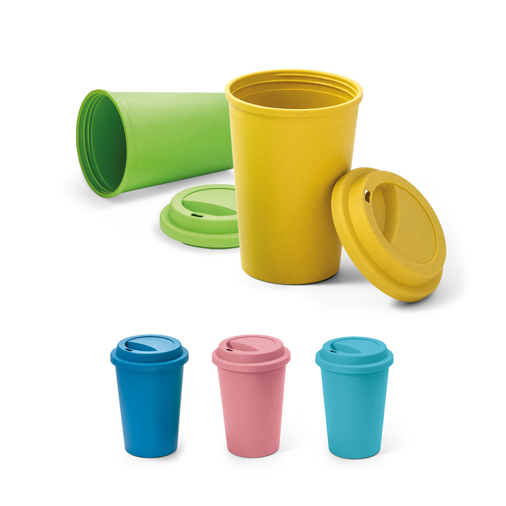 Copo para viagem em fibra de bambu (60%) e PP (40%) (450 mL)