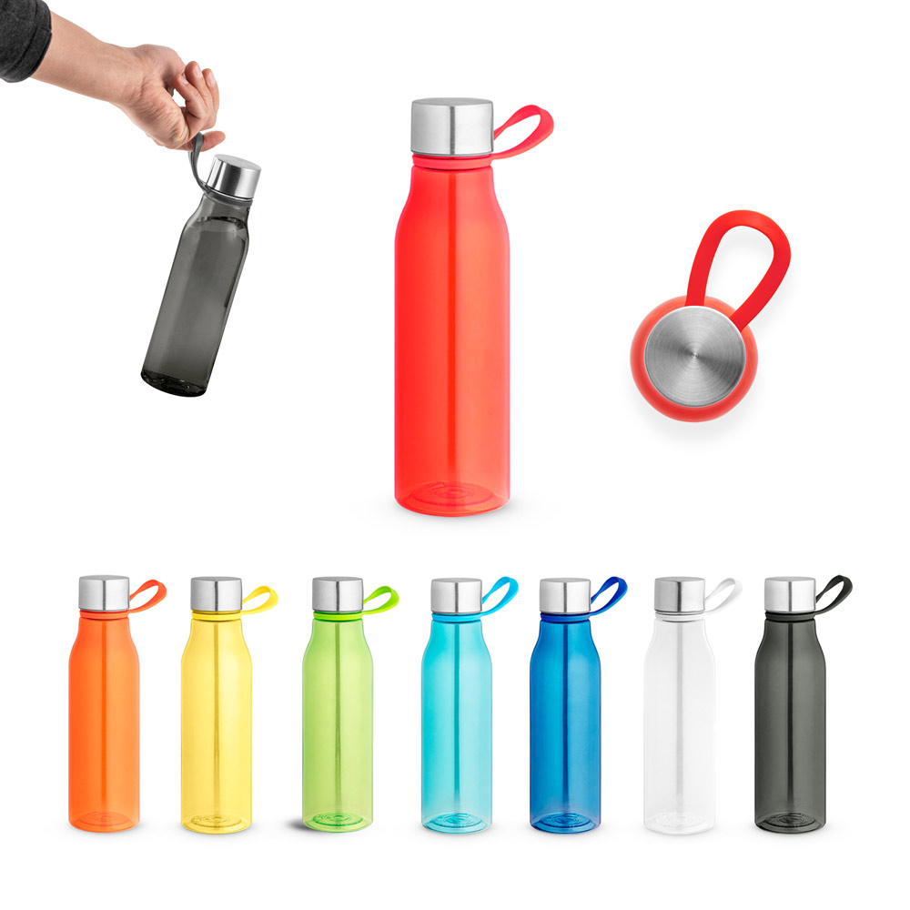 Squeeze em PET 100% reciclado com alça de silicone (590 mL)