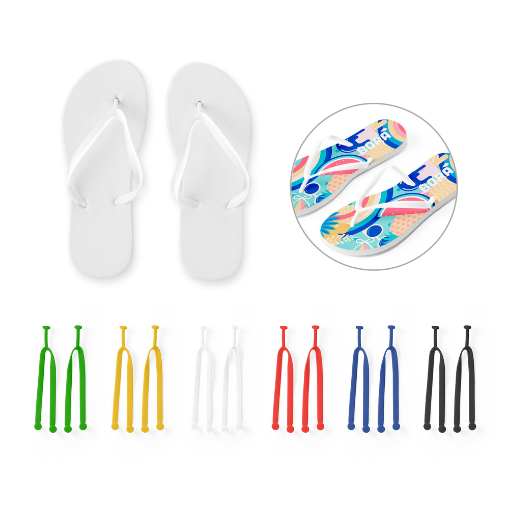 Chinelos com sola totalmente personalizável em sublimação