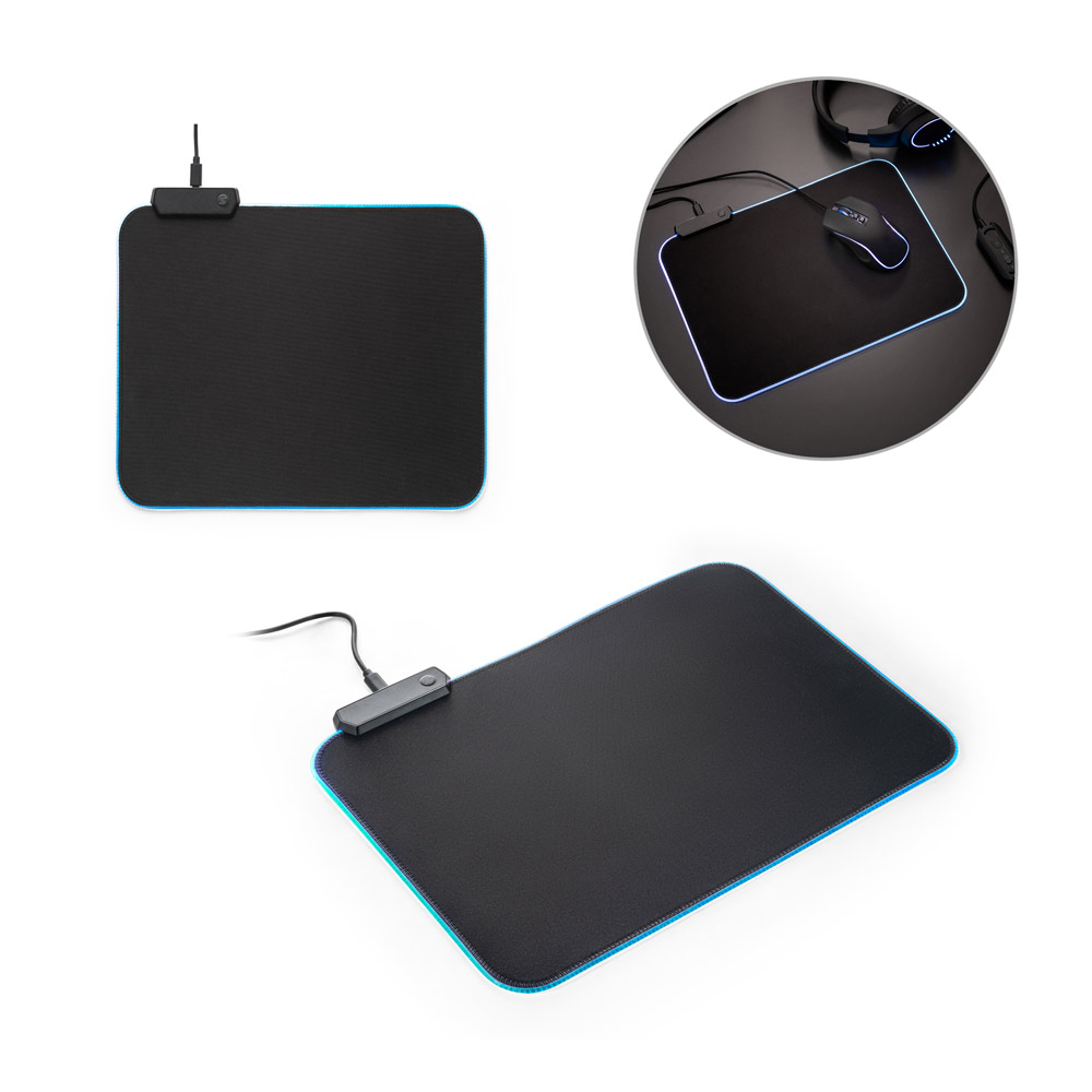 Mouse pad para jogos em poliéster com base antiderrapante em borracha