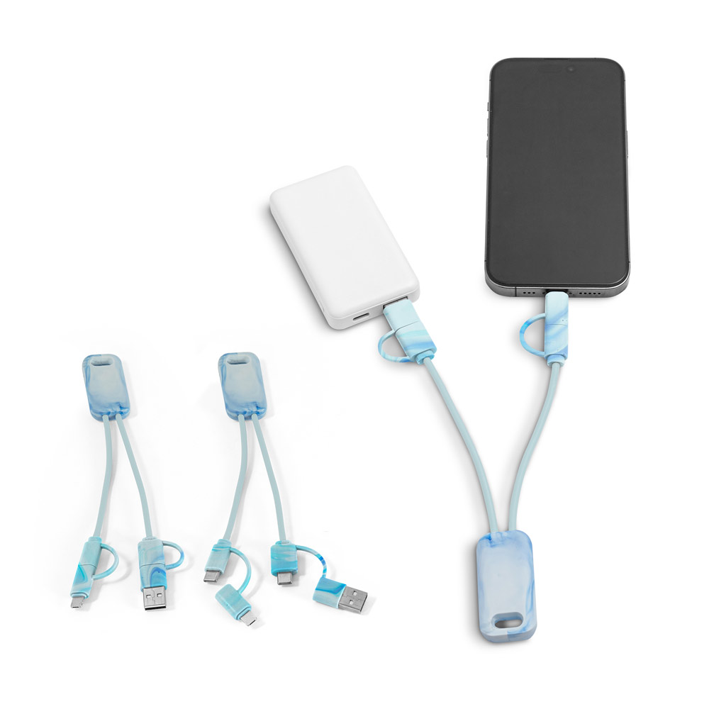 Cabo USB super-rápido 6 em 1 em PET 100% reciclado