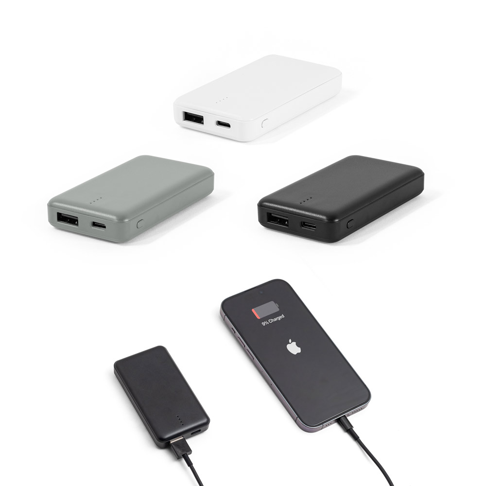 Bateria portátil em ABS 100% reciclado (4'000 mAh)