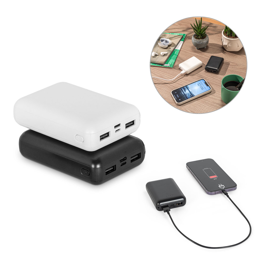 Bateria portáti em ABS 100% reciclado (10'000 mAh)