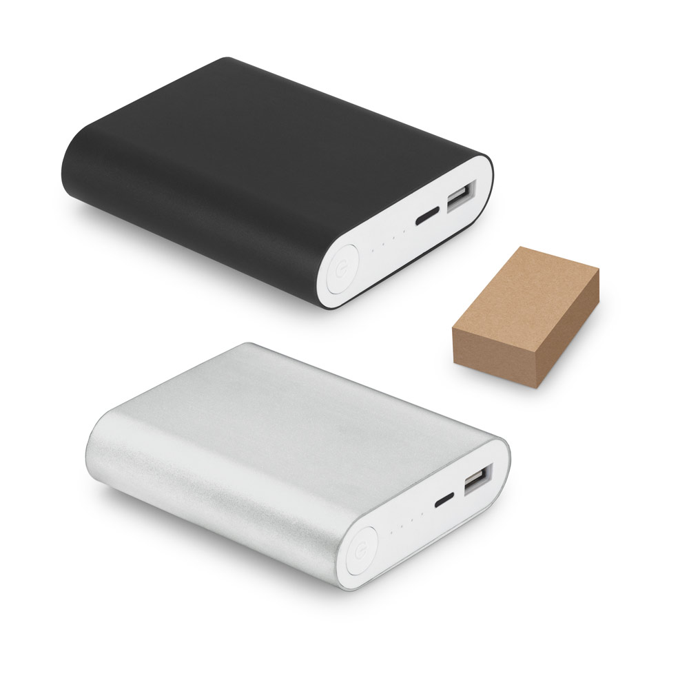 Bateria portátil em alumínio e bateria de lítio (8'000 mAh)