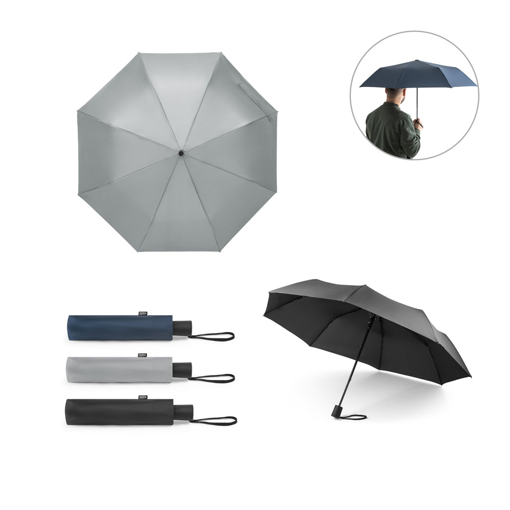 Guarda-chuva, dobrável, em poliéster 100% reciclado com abertura automática