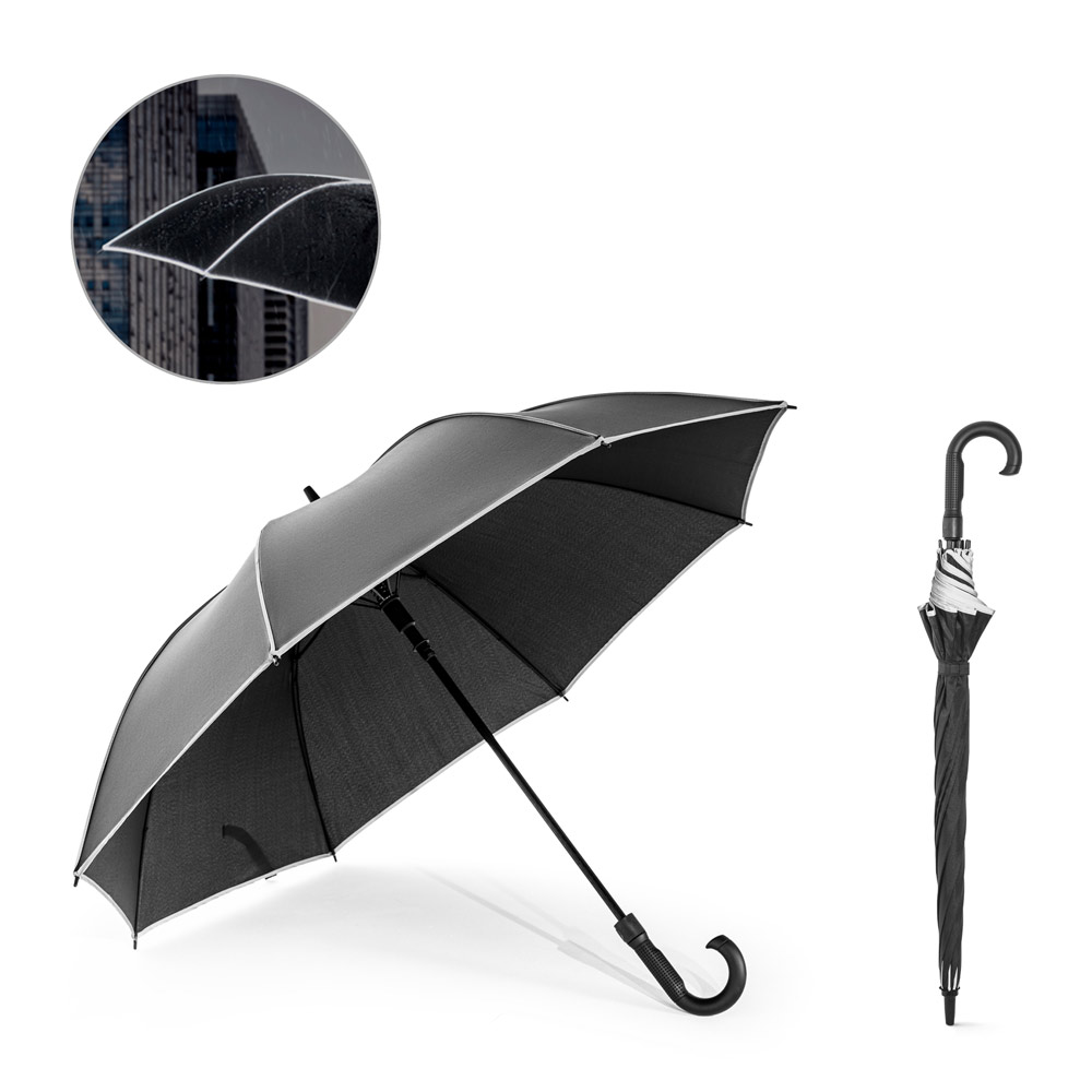 Guarda-chuva de 27" em poliéster 100% reciclado pongee 190T à prova de vento