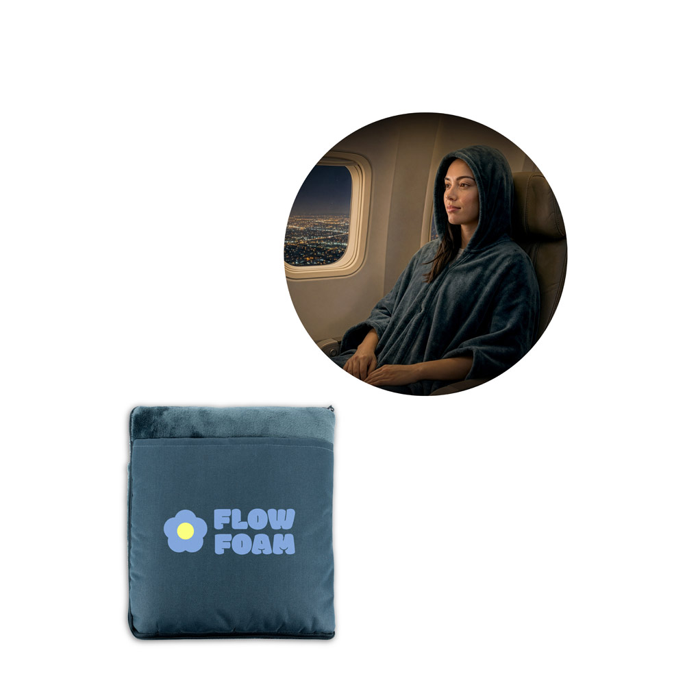 Manta 3 em 1 em tecido polar (220 g/m²) ideal para viagens